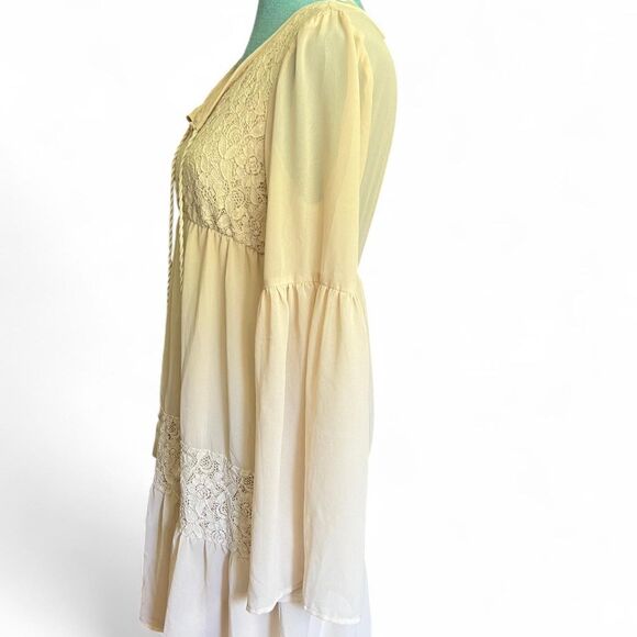 Flying Tomato Women's Boho Hippie Cottagecore Swing Cream Dress medium - Picture 7 of 8
